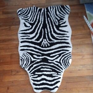 World Market Faux Zebra Skin Tufted Bath Mat